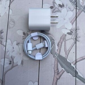 White USB Wall Charger and USB Cable - Fast Charging